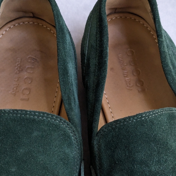 Green Horsebit Loafers Green Suede Men US 12.5 Slip On Leather - Picture 2 of 16